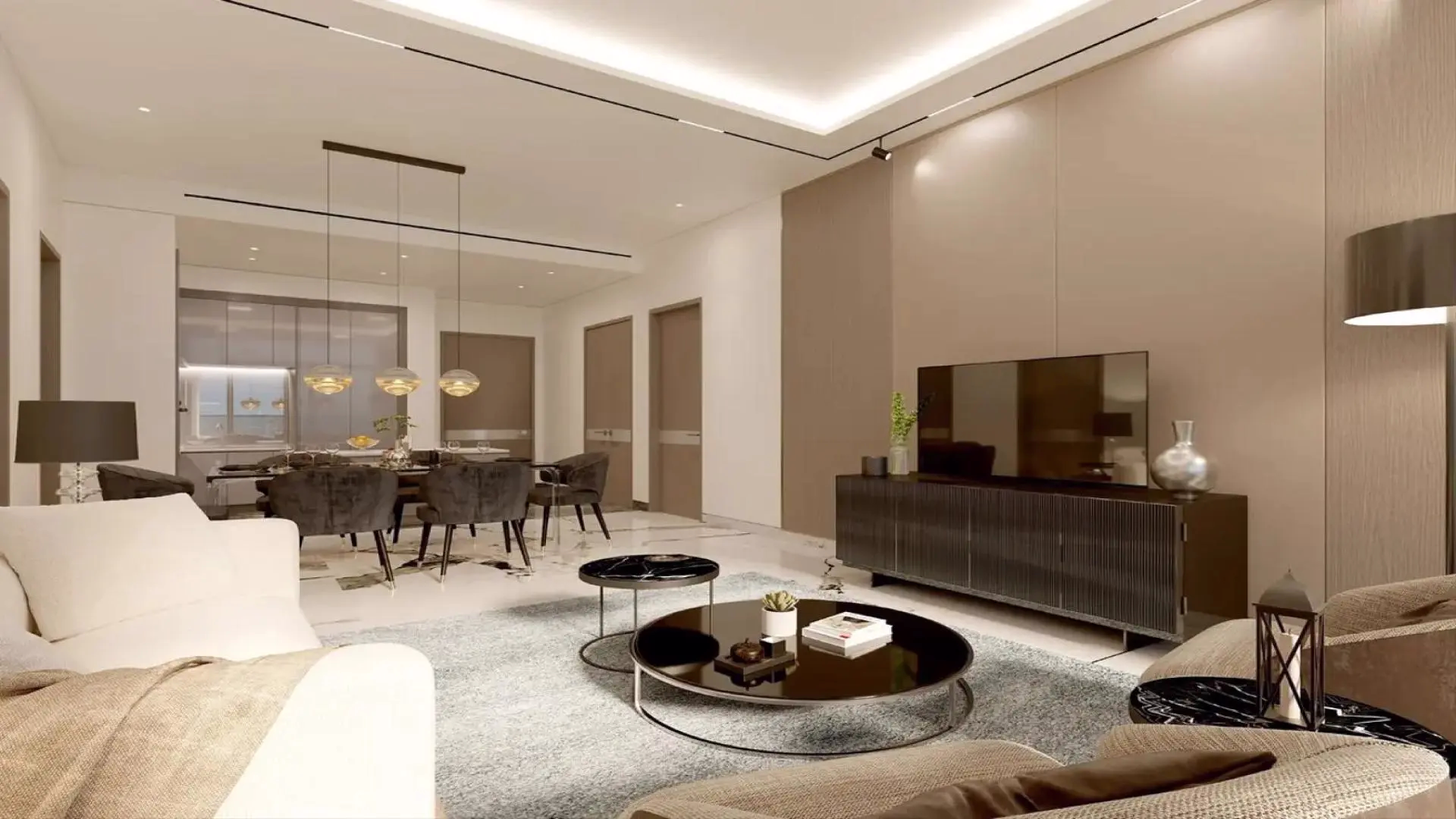 4 bedroom apartment living room scene for renovation in dubai home base interior