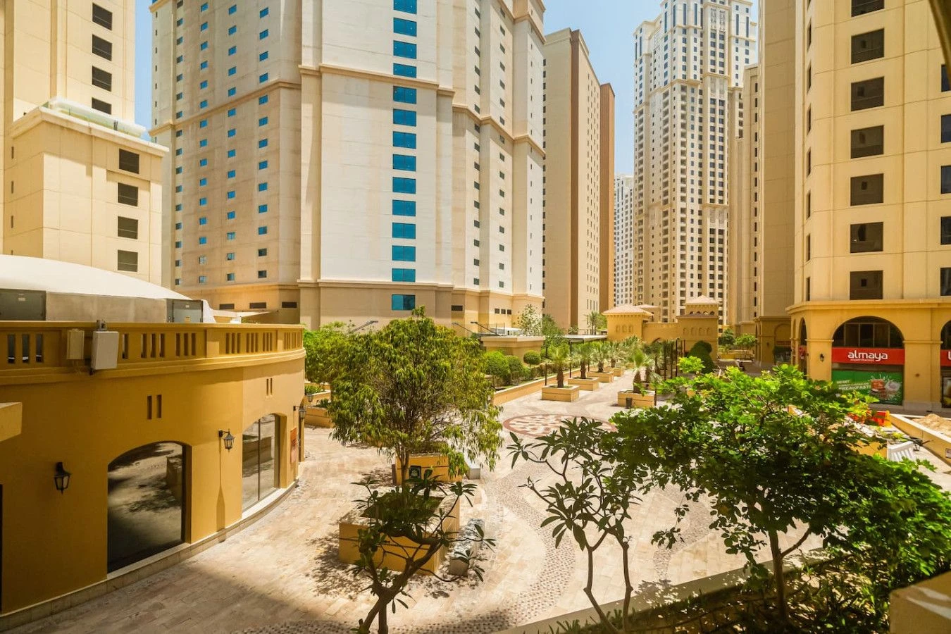 Modern apartment buildings in Dubai, representing high rise residential communities where interior renovations are planned around building rules and access.