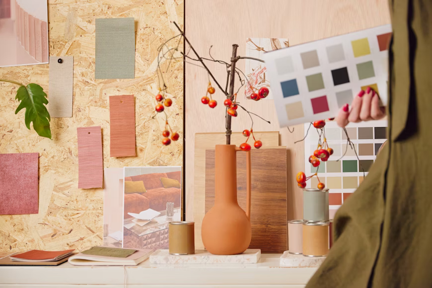 hb interiors dubai villa interior material samples moodboard