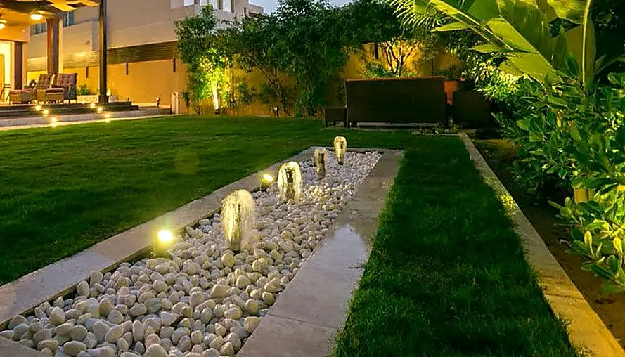 hb interiors garden water feature bubblers dubai villa